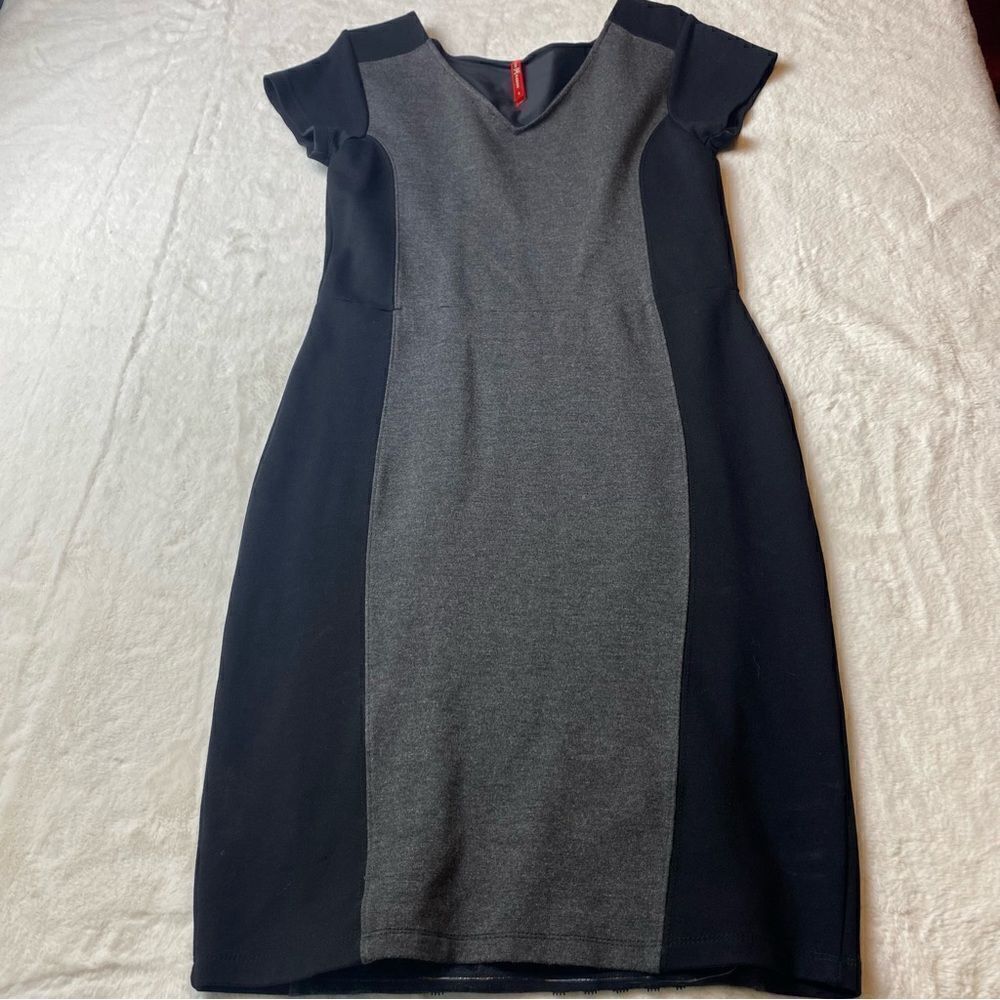 Ruby Ribbon Rita Panel Dress Gray and Black Body Shaping Dress Size Small